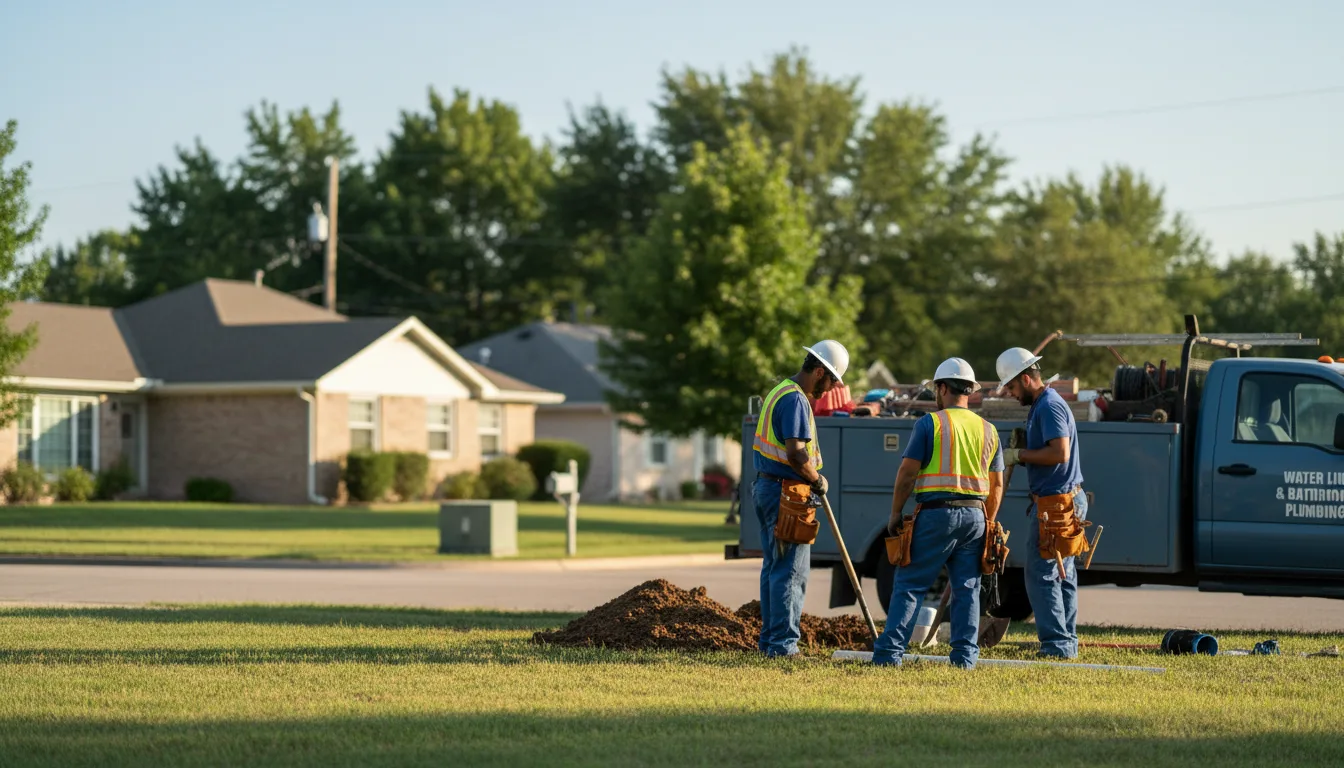 Residential water line and bathroom plumbing service in Lone Grove, OK